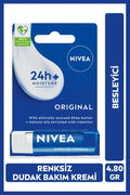 Nivea Original Care Renksiz Dudak Bakım Kremi 4.8gr 24 Saat Nemlendirici Besleyici Shea Yağı