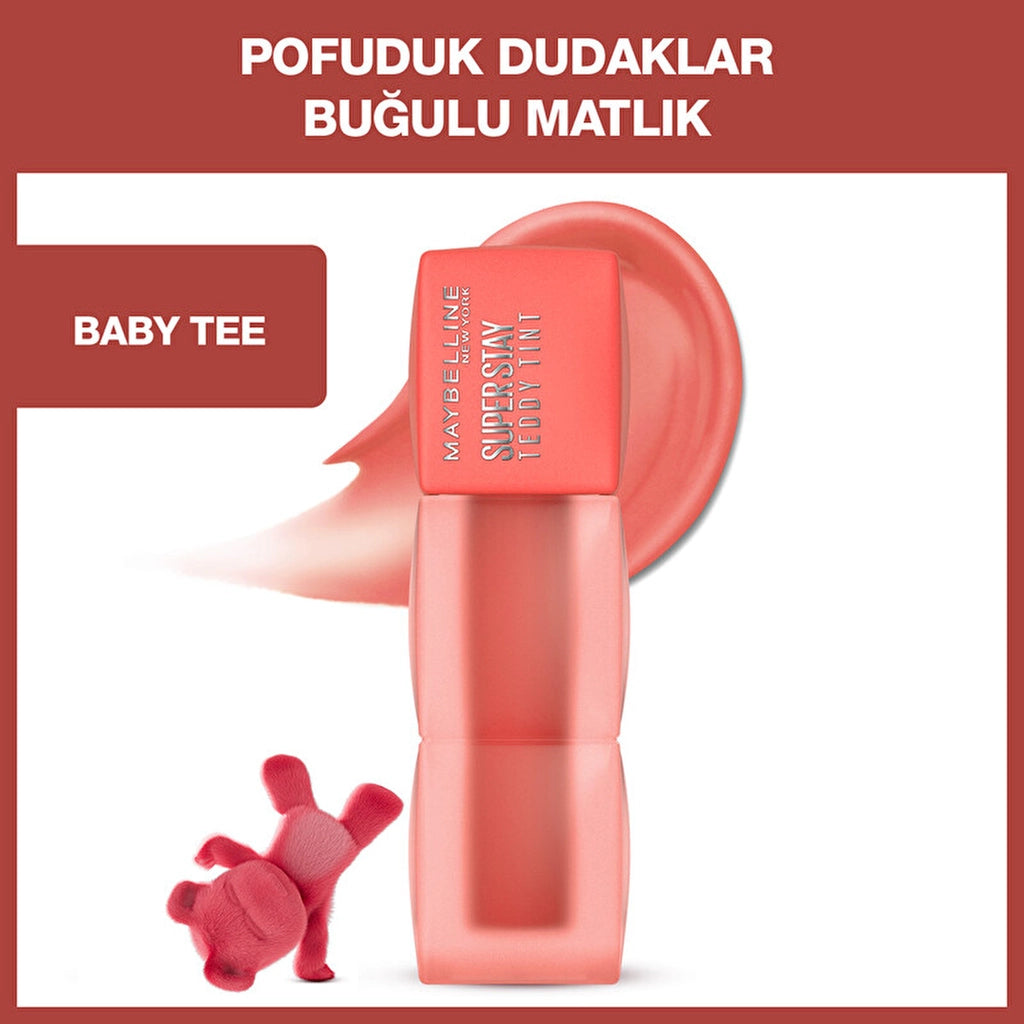 Maybelline New York Maybelline Super Stay Teddy Tint Uzun Süre Kalıcı Likit Mat Tint 25 Baby Tee