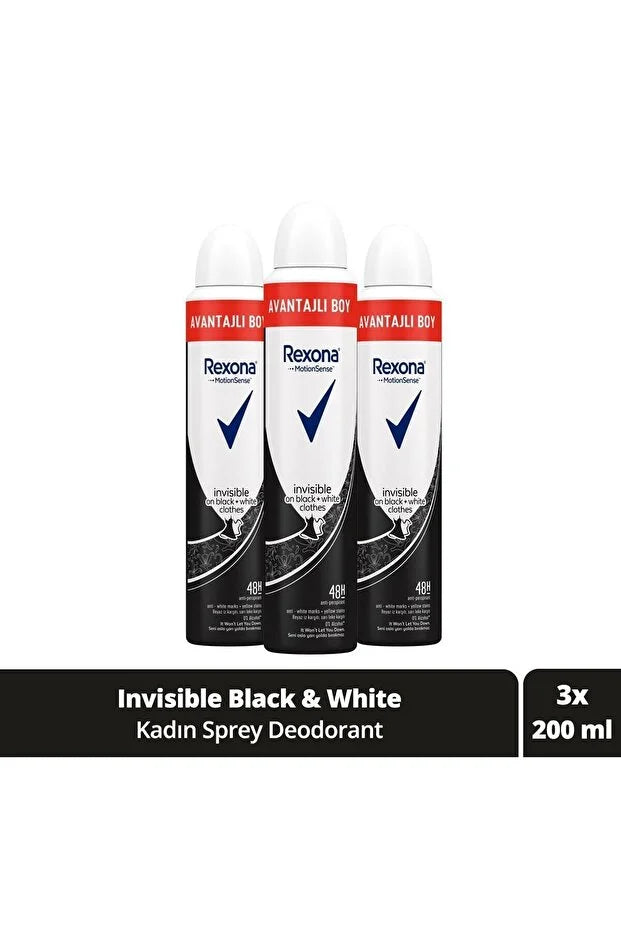 Rexona Kadın Sprey Deodorant Invisible 72 Saat Kesintisiz Koruma 200 ml 3'lü