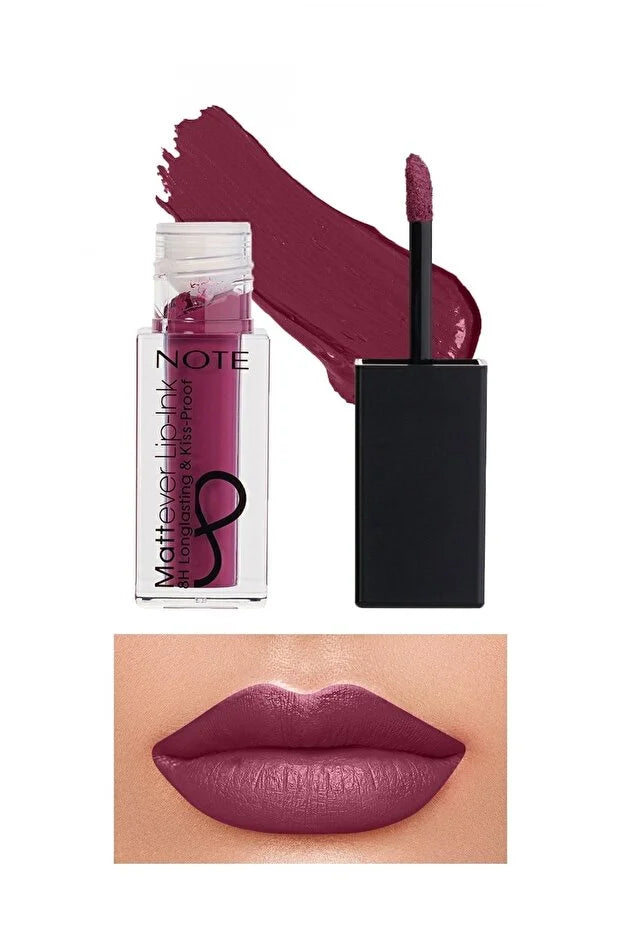 Note Mattever Lip-Ink 07 Mouve On Mat ve Kalıcı Likit Ruj - Mor