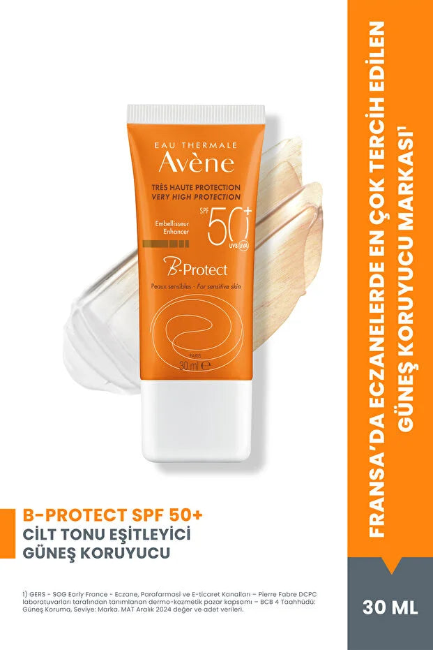 Avene B-Protect SPF 50+ Ton Eşitleyici Güneş Kremi Cilt Tonuna Uyumlu Renkli Yüz Güneş Kremi 30 ml