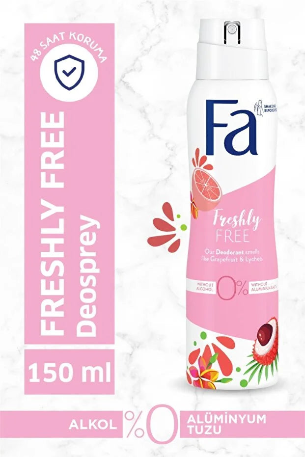 Fa Freshly Free Greyfurt Liçi Deodorant 150 ml