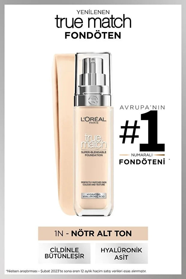 Loreal Paris True Match Bakım Yapan Fondöten - 1N Nötr Alt Ton