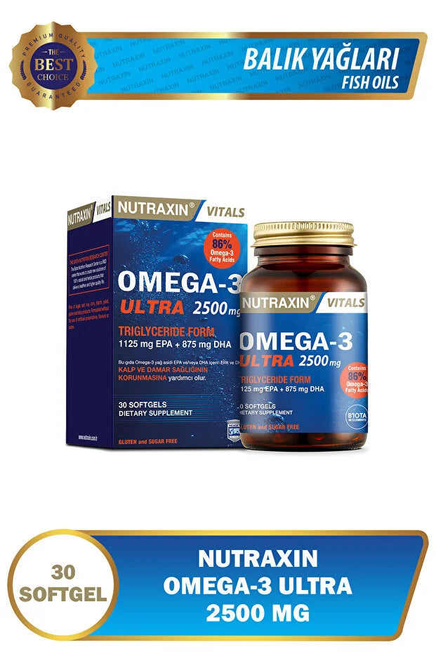 Nutraxin Vitals Ultra Omega 3 2500 mg 30 Kapsül