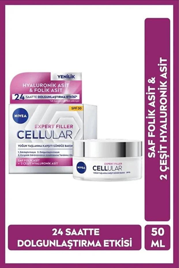 Nivea Expert Filler Cellular Yoğun Yaşlanma Karşıtı Gündüz Kremi SPF30 50 ml