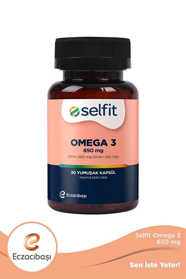 Selfit Omega 3 650 mg Balık Yağı 30 Kapsül