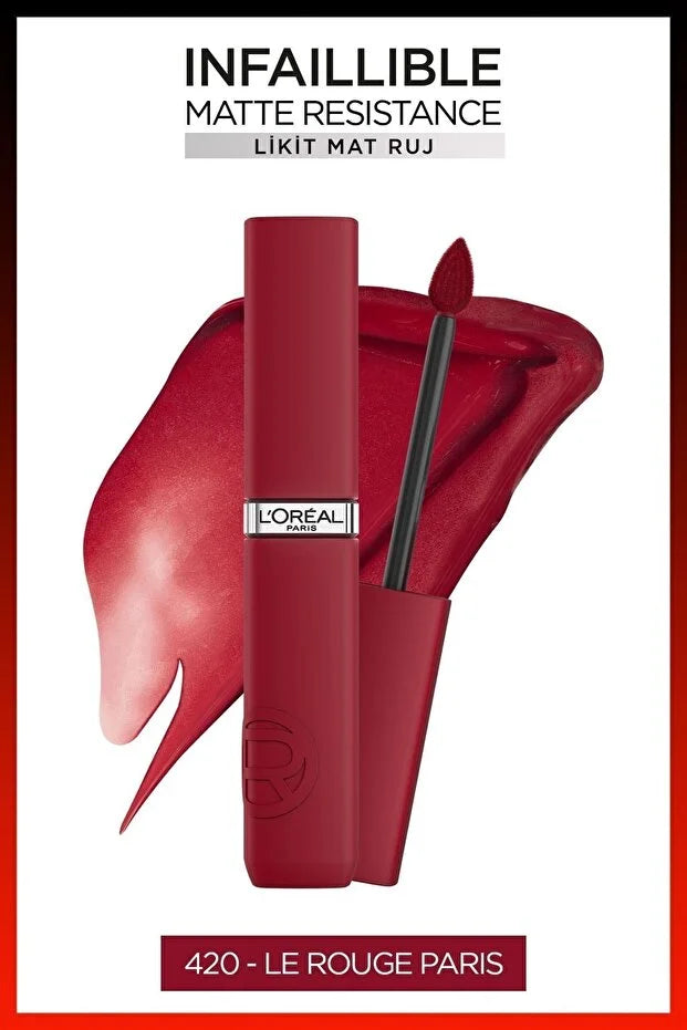 Loreal Paris Infaillible Matte Resistance Likit Mat Ruj - 420 Le Rouge Paris