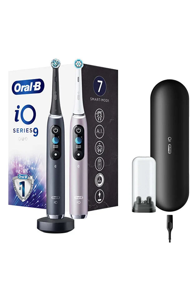 Oral-B iO 9 - Siyah/Pembe 2'li Şarjlı Diş Fırçası Seti