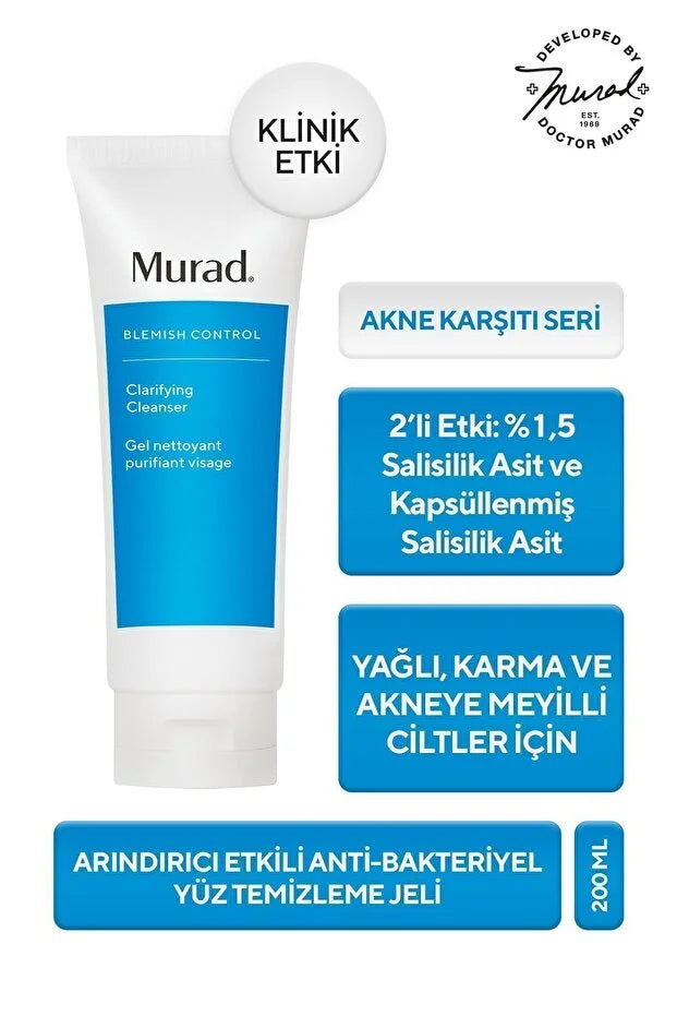 Murad Clarifying Cleanser – Arındırıcı Antibakteriyel Etkili Yüz Temizleme Jeli 200 ml