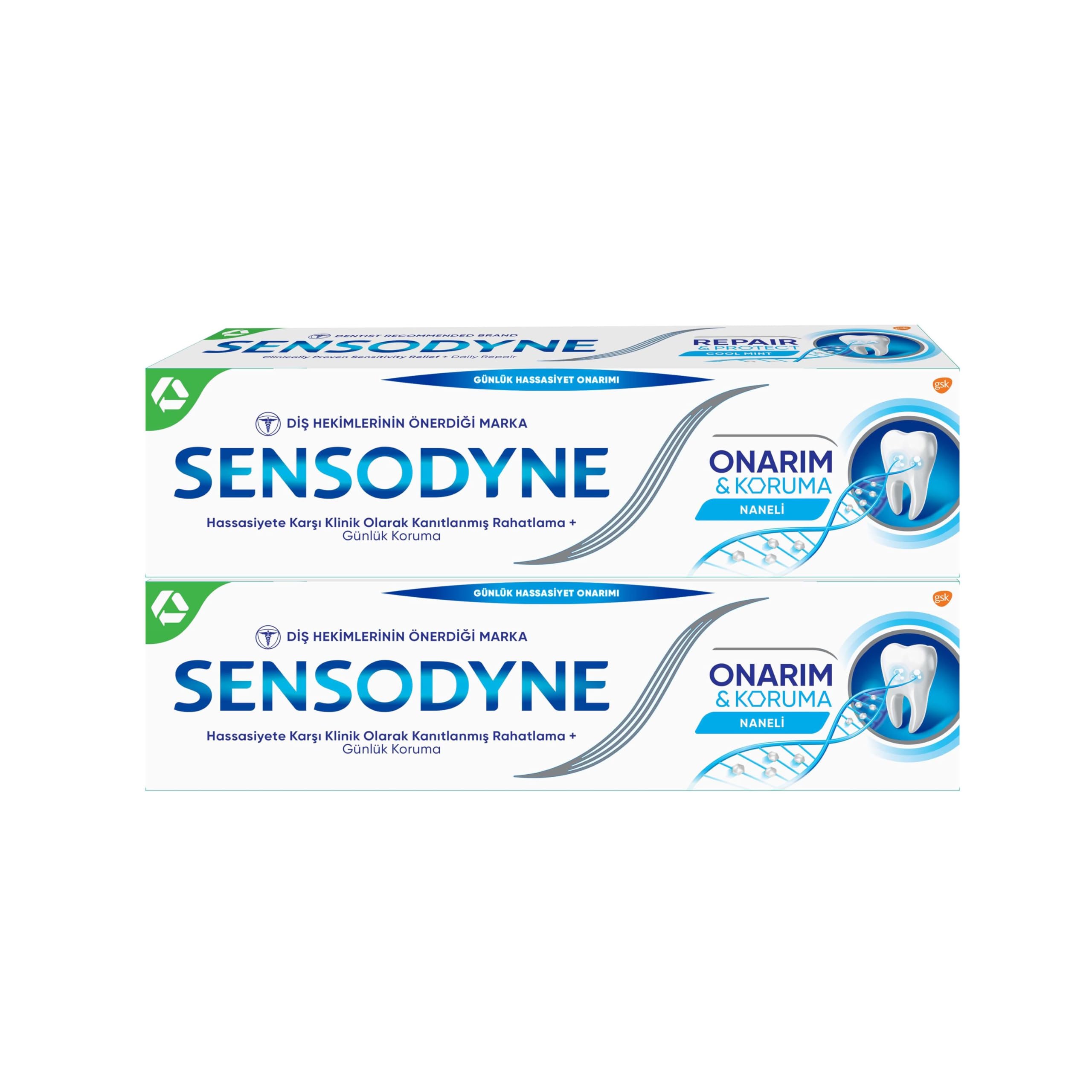 Sensodyne Onarım ve Koruma Diş Macunu Naneli 2 x 75 ml