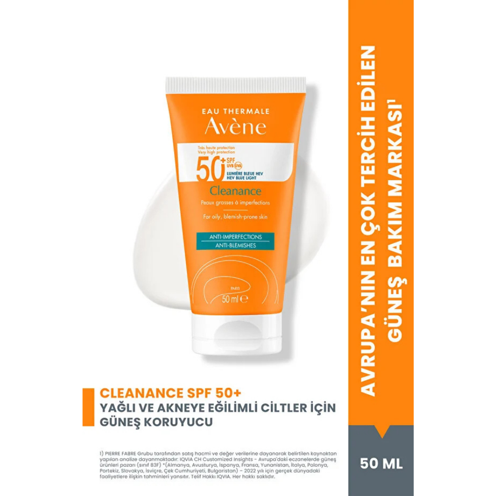 Avene Solaire Cleanance SPF 50+ Yağlı Ciltler için Güneş Koruyucu 50 ml