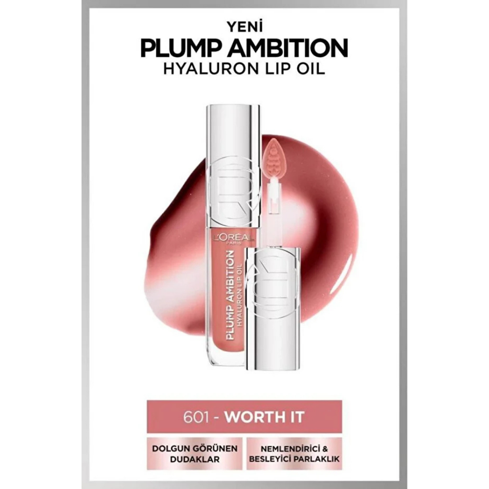 Loreal Paris Plump Ambition Hyaluron Lip Oil Besleyici ve Nemlendirici Dudak Parlatıcısı - 601 Wort It