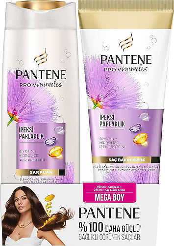 Pantene Pro-V Miracles İpeksi Parlaklık 400 ml Şampuan + 275 ml Saç Bakım Kremi