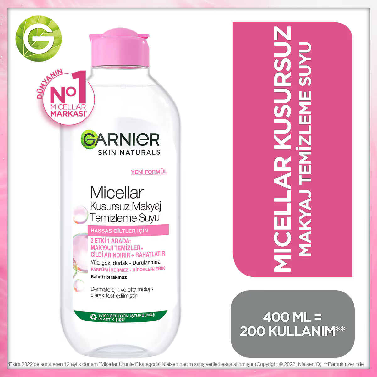 Garnier Micellar Kusursuz Makyaj Temizleme Suyu 400 ml